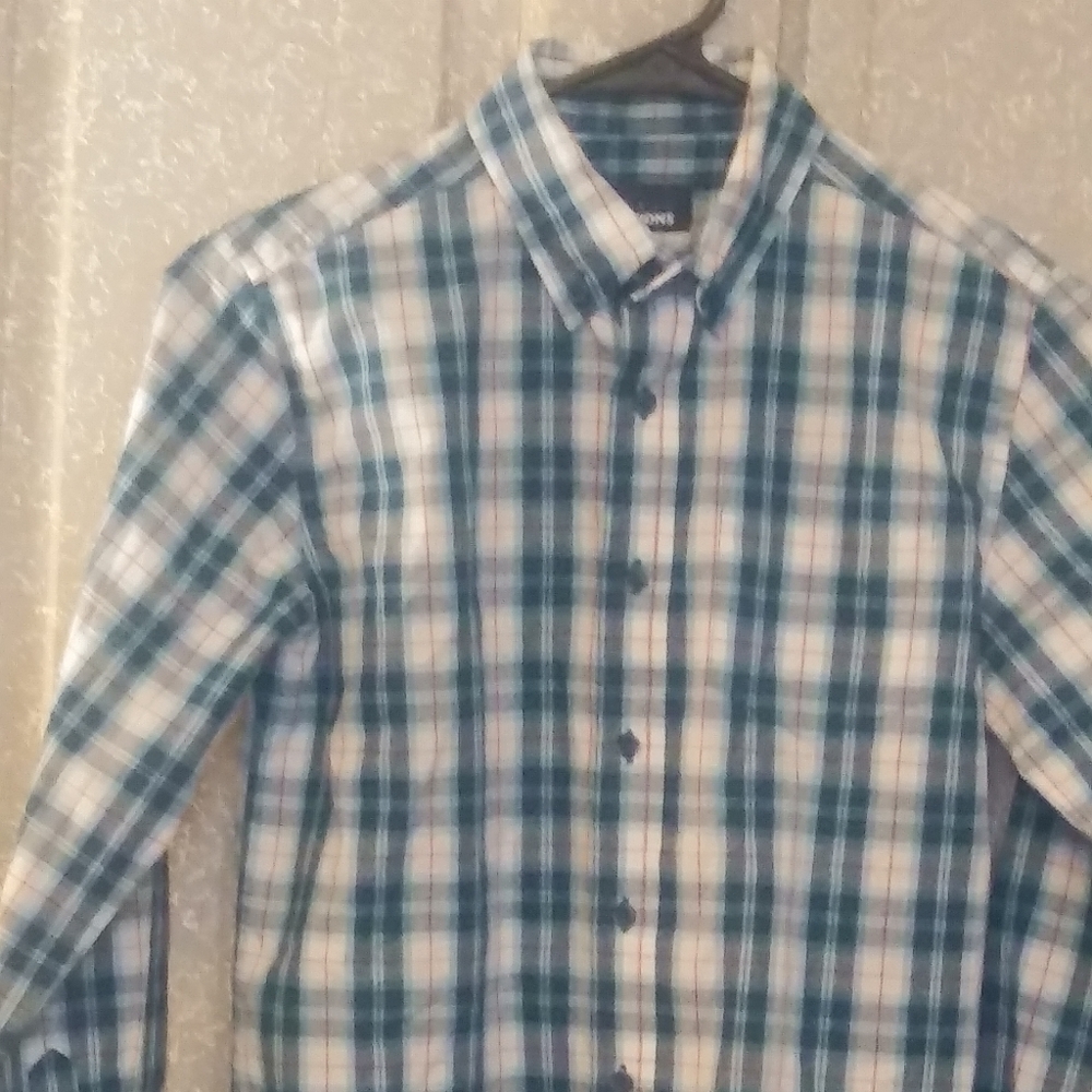 Basic Editions Boy's Plaid Shirt Size M